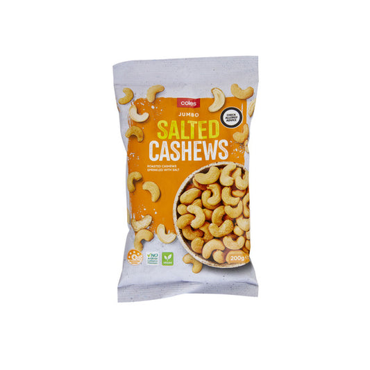 Coles Jumbo Cashews Salted | 200g