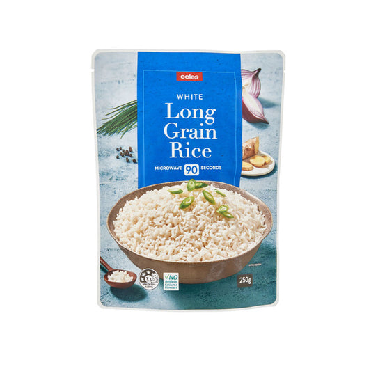 Coles Long Grain White Microwave Rice | 250g