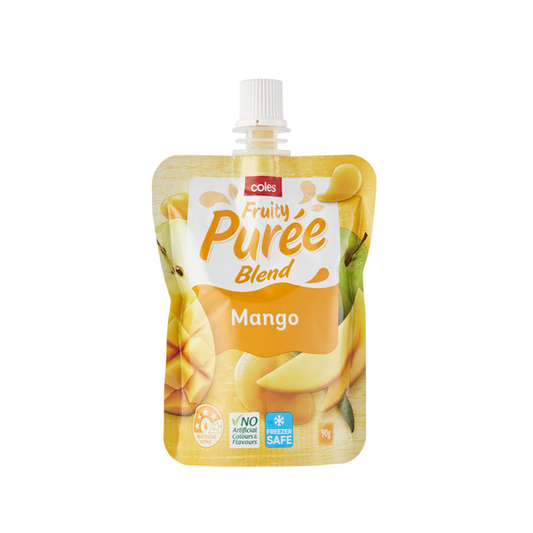 Coles Mango Fruit Puree Blend Pouch | 90g x 2 Pack