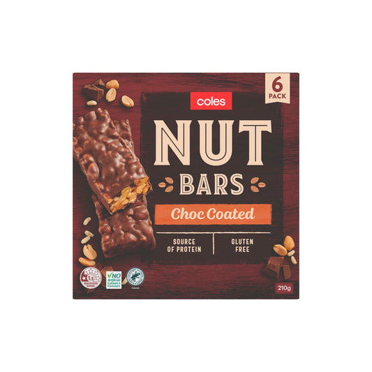 Coles Nut Bar Choc Coated | 210g