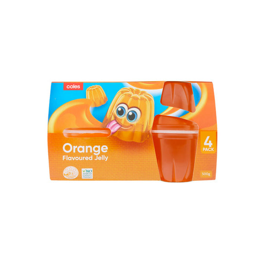 Coles Orange Jelly Cups 4 Pack | 500g