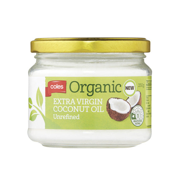 Coles Organic Unrefined Extra Virgin Coconut Oil | 250g