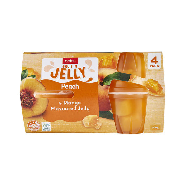Coles Peach In Mango Flavoured Jelly 4 Pack | 500g