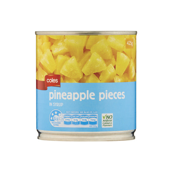 Coles Pineapple Pieces in Syrup 425g Shop & Dispatch