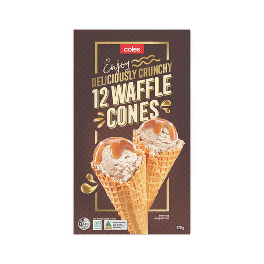 Coles Plain Waffle Ice Cream Cones | 12 pack