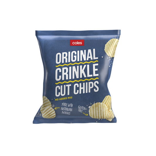 Coles Potato Chips Crinkle Cut Original 20 pack | 380g