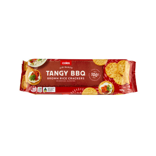 Coles Tangy BBQ Brown Rice Crackers | 100g