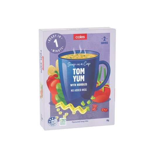 Coles Tom Yum With Noodles Soup Serves 2 | 60g