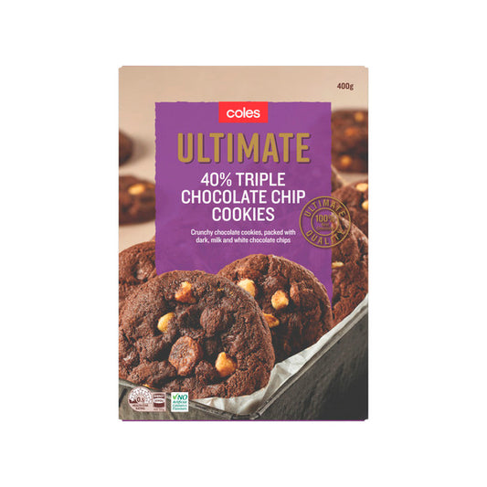 Coles Ultimate 40% Triple Chocolate Chip Cookie | 400g