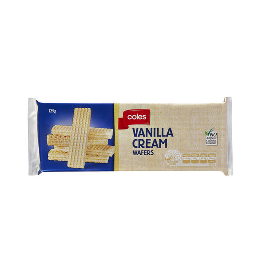 Coles Vanilla Cream Wafers | 125g x 2 Pack