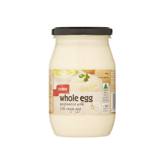 Coles Whole Egg Mayonnaise | 445g