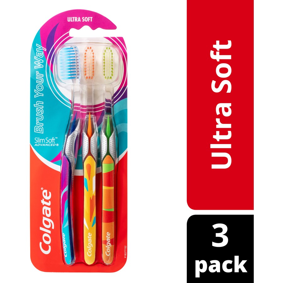 Colgate 360 Charcoal Manual Toothbrush 3 Pack - Soft Spiral Antibacterial Bristles