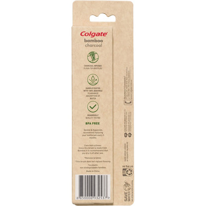 Colgate Bamboo Charcoal Manual Toothbrush 2 Pack - Soft Bristles