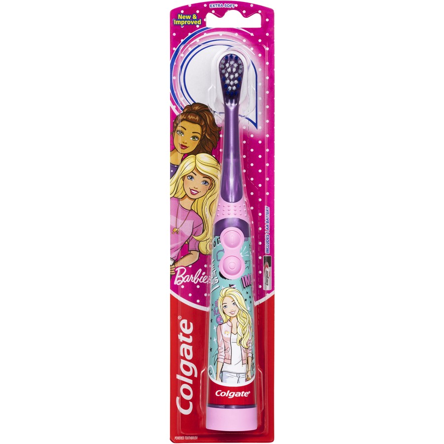 Colgate Kids Barbie or Batman Battery Powered Sonic Toothbrush for Children 3+ Years Extra Soft Bristles