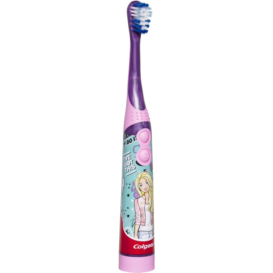 Colgate Kids Barbie or Batman Battery Powered Sonic Toothbrush for Children 3+ Years Extra Soft Bristles