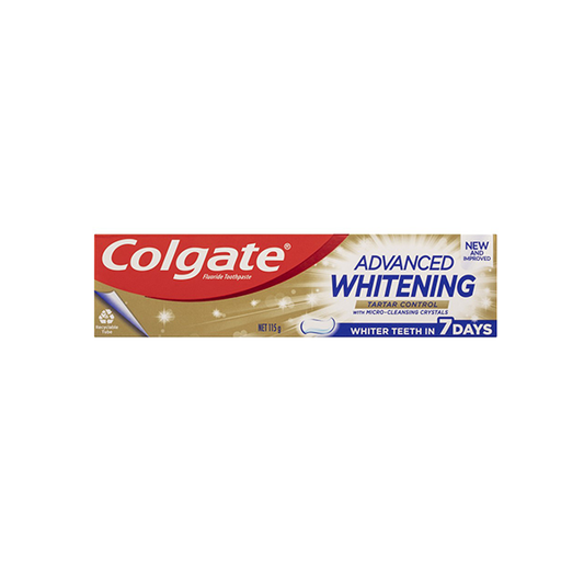 Colgate Advanced Whitening Tartar Control Toothpaste with Micro-Cleansing Crystals 115g