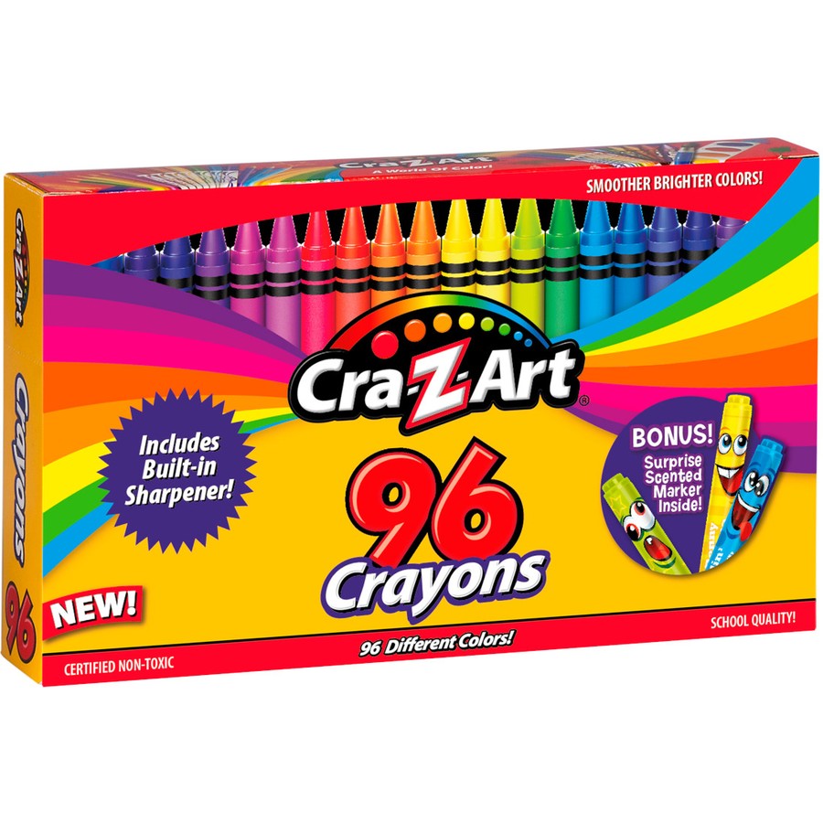 Cra-Z-Art Stationery Crayons with Sharpener & Bonus Marker 96 Piece