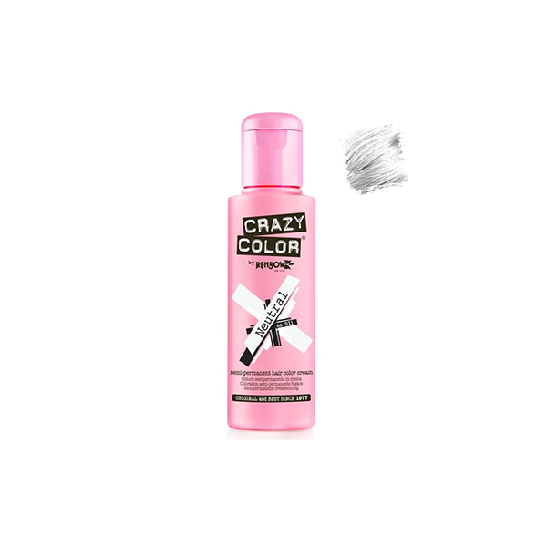 Colorant Semi-Permanent Crazy Color N°031 Neutral Gris - 100 Ml, Crème - Pour Cheveux