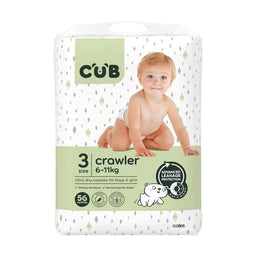 Cub Unisex Crawler Nappies Size 3 | 56 pack