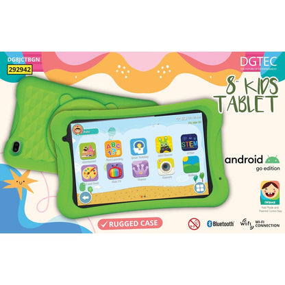 DGTEC 8 Tablet with Green Rugged Protect Case and Hinged Handle