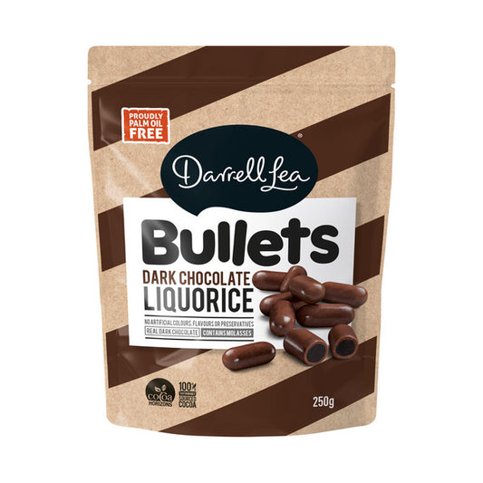 Darrell Lea Dark Chocolate Liquorice Bullets | 226g
