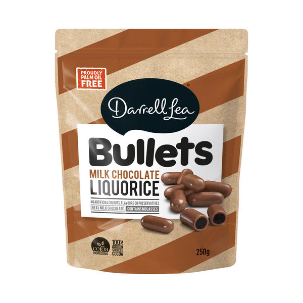 Darrell Lea Milk Chocolate Liquorice Bullets | 226g