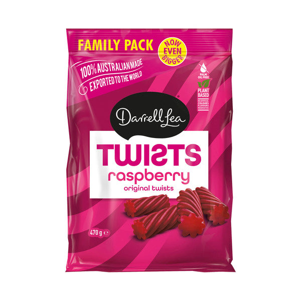 Darrell Lea Raspberry Twists Value Pack | 470g