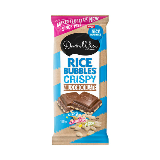 Darrell Lea Rice Bubbles Crispy Milk Chocolate Block | 160g