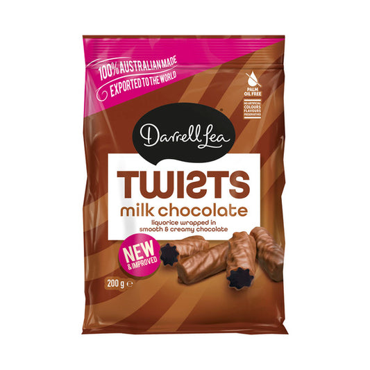 Darrell Lea Twists Milk Chocolate Liquorice | 200g