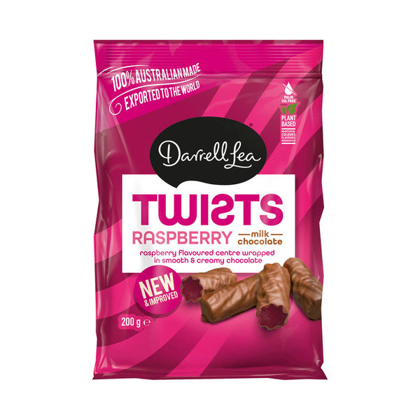 Darrell Lea Twists Milk Chocolate Raspberry | 200g