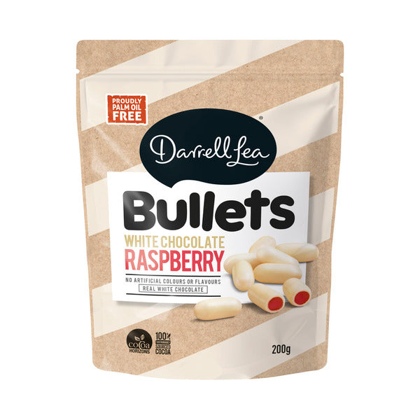 Darrell Lea White Chocolate Raspberry Bullets | 180g