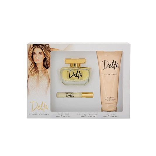 Delta By Delta Goodrem Eau De Parfum 100ml Spray plus Body Lotion and Rollerball 3 Piece Set Exclusive