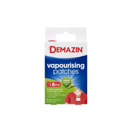 Demazin Vapourising Patches with Natural Essential Oils 6 Pack