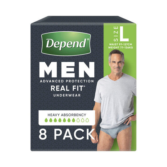 Depend Real Fit Incontinence Underwear Men Large | 8 pack