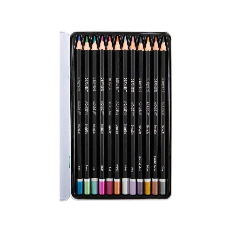 Derwent Academy Metallic Colour Pencils 12 Pack