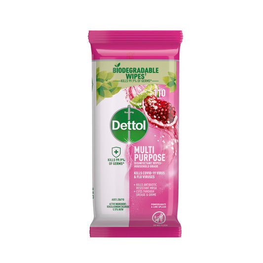 Dettol Multipurpose Disinfectant Cleaning Wipes Pomegranate | 110 pack