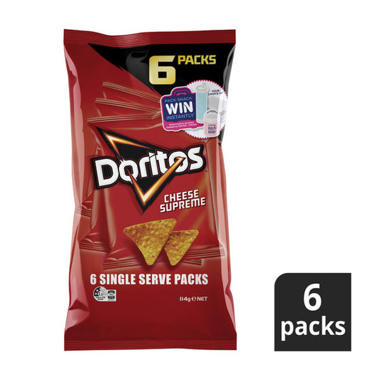 Doritos Cheese Supreme Corn Chips Multipack 6 Pack | 114g