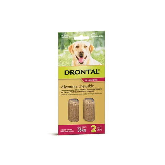 Drontal All Wormer Chewable For Large Dogs 2pk