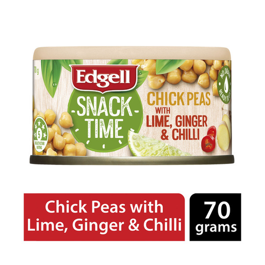 Edgell Snack Time Chick Peas With Ginger- Lime & Chilli | 70g
