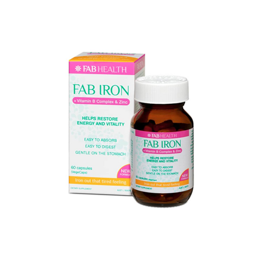 Fab Iron + Vitamin B + Zinc 60 Capsules