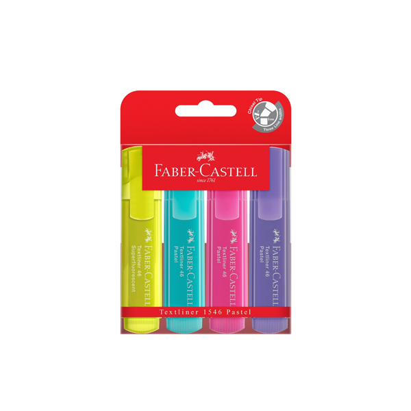 Faber-Castell Textliner 46 Pastel Highlighter 4 Pack