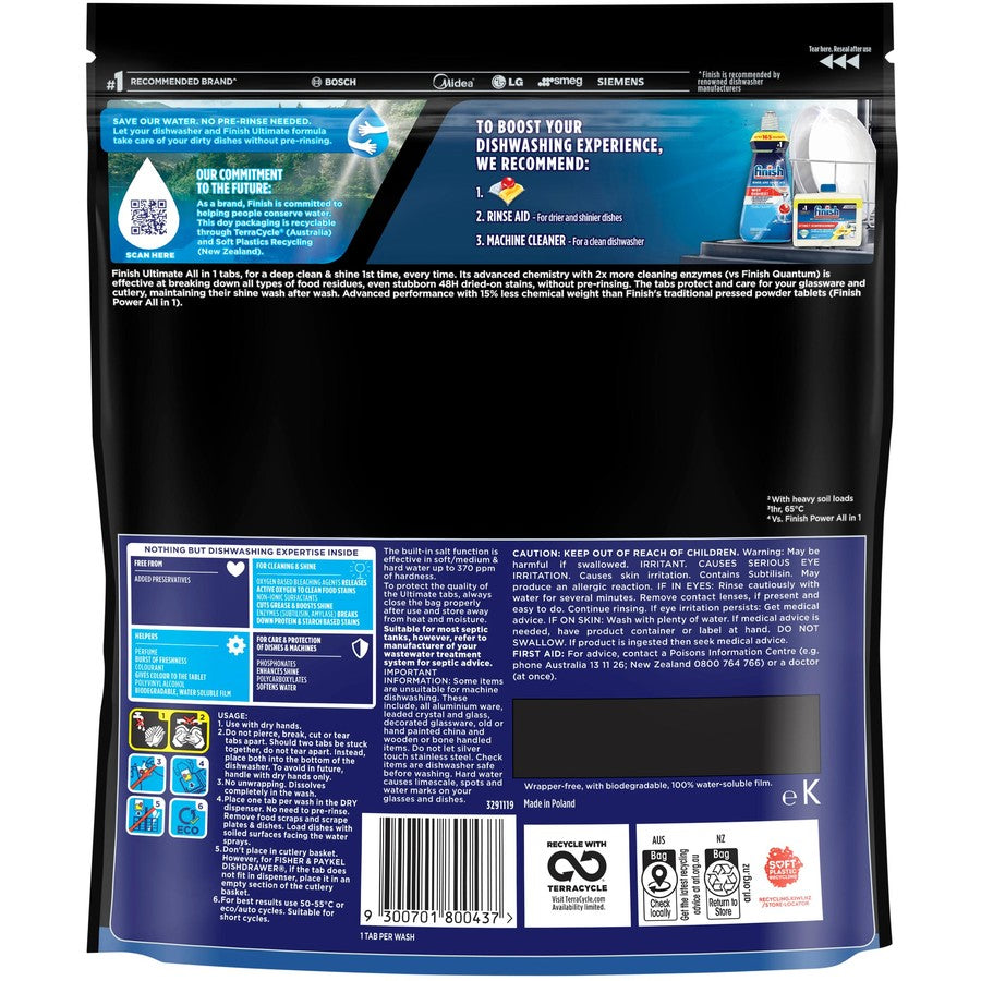 Finish Ultimate Dishwashing Tablets Lemon 34 Pack