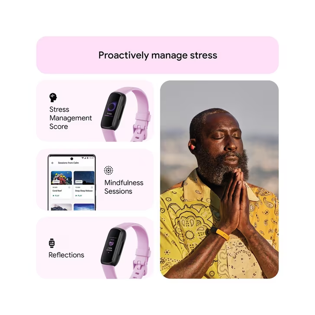 Calm App Fitbit Meditation Fitbit Inspire (Lilac Bliss/Black)