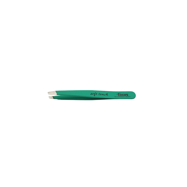 Focus Slanted Soft Touch Tweezer - Green