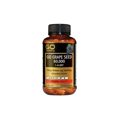 GO Healthy Grape Seed 60000mg 1-A-DAY 120 Vege Capsules