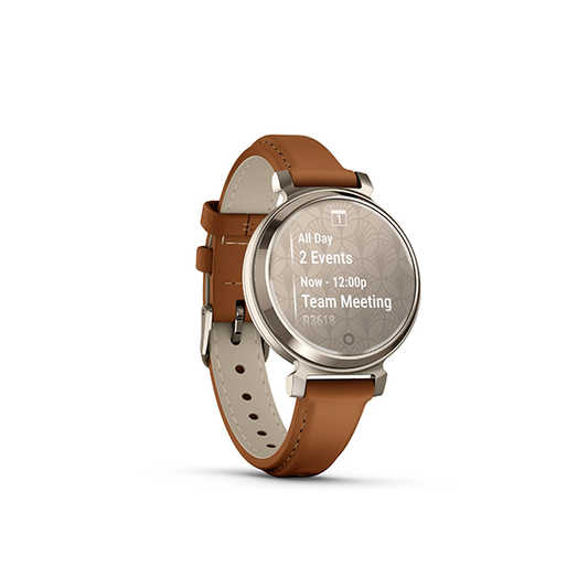 Garmin Lily® 2 Classic, Cream Gold with Tan Leather Band