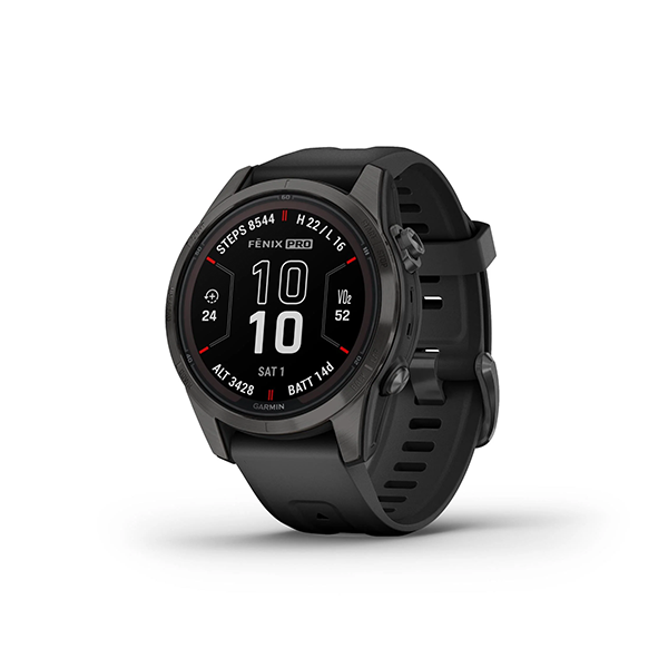 Garmin fenix® 7S Pro Sapphire Solar Edition Carbon Grey Titanium with Black Band