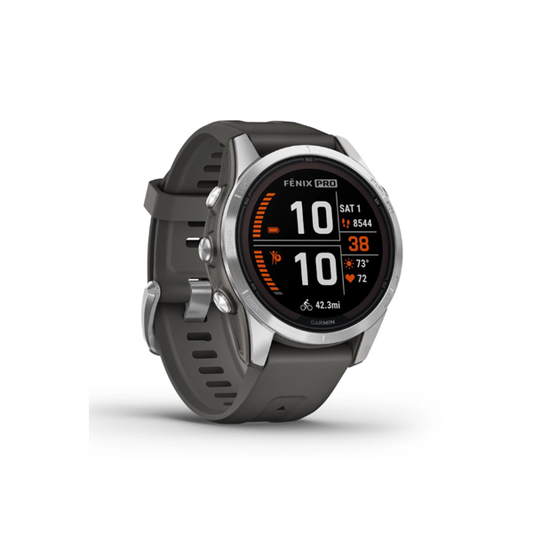 Garmin fenix® 7S Pro Solar Edition Stainless Steel with Graphite Band