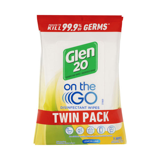 Glen 20 On The Go Wipes Lemon | 30 pack