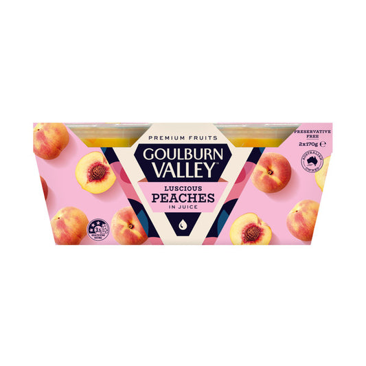 Goulburn Valley Fruit Peaches In Juice 2x170g | 2 pack